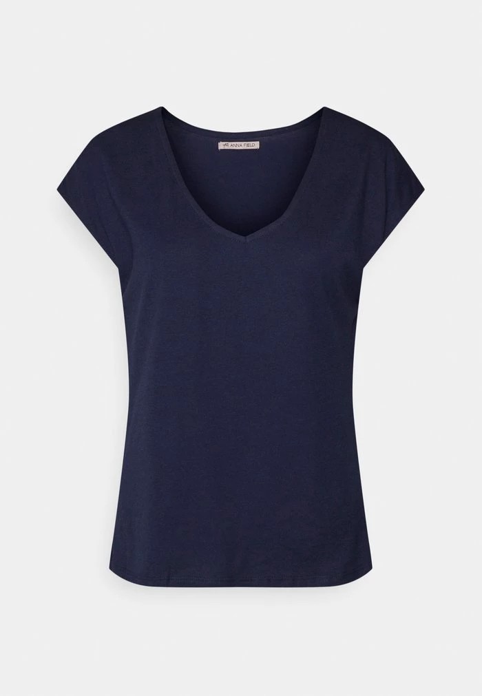 T-Shirt ANNA FIELD Anna Field Basic T-shirt Bleu Marine Femme | PDM-5684203